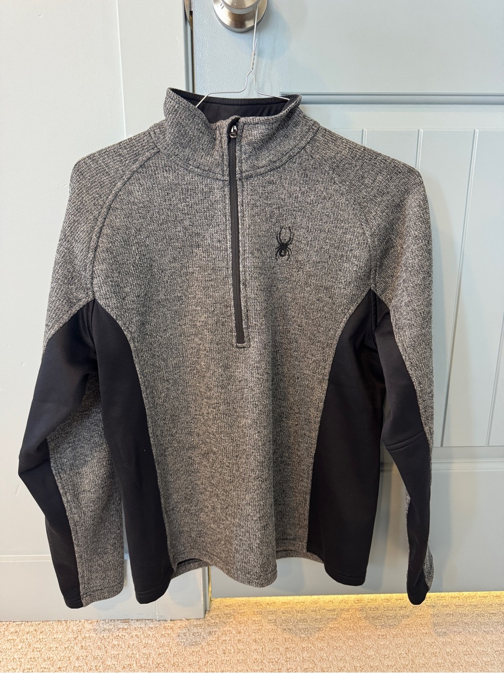 Spyder Men's Gray and Black Half-Zip Performance Sweater